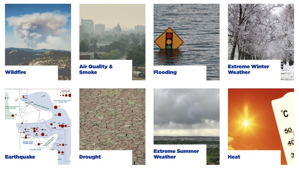 Hazard Information Pages with weather event pictures